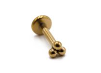 Labret Acier PVD Gold motif Triple Boule | Itc