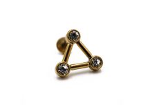 Labret Steel PVD Gold Triangle Strass pattern | Itc