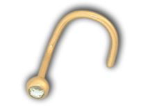 Stud Nose Steel Gold Fine Ball 2.3 mm Crystal White | Itc