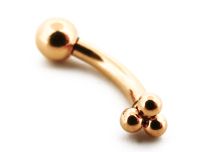 Micro Banana 1.2 x 6 mm Steel PVD Gold Trinity Ball pattern | Itc