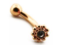 Micro Banana Steel PVD Gold Tribal Round Strass | Itc