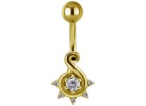 Gold-plated steel banana with Arabesque rhinestone pattern | Itc