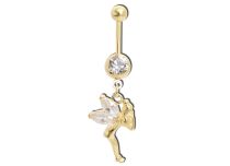 Banana Steel Gilded Fine Gold Fantasy Fairy White Crystal | Itc