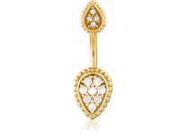 Gold-plated surgical steel double water drop rhinestone bandana | Itc