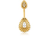 Navel Banana Surgical Steel Gold Double Oval Strass Pattern | Itc