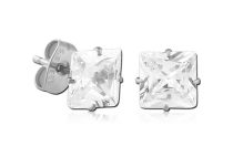 Pair of Steel Chips with Square Crystal | Itc