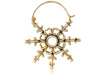 Créole style gold-plated steel pendant for Tunnel motif Flocon | Itc