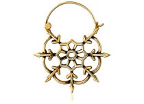 Gold-plated Creole style pendant Steel treated for Tunnel Double motif Flocon | Itc