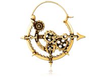 Gold-plated Creole Style Steel Pendant for Tunnel Gear motif | Itc
