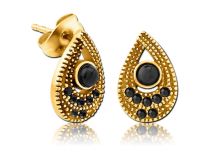 Pair of Drop Earrings with Black Pearl | Itc