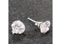 Pair of silver and round crystal chips | Itc
