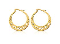 Pair of Gold Creole Style Earrings | Itc