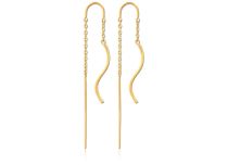 Pair of earrings with chains and wavy pendant | Itc