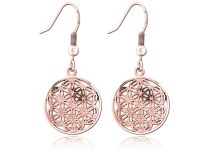 Pair of Rose Gold Fleur de Vie Earrings | Itc