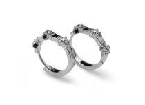 Pair of CoCr star earrings with rhinestones 0.8X10