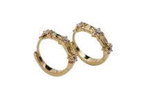 Pair of earrings CoCr Pvd Gold star with rhinestones 0.8X10