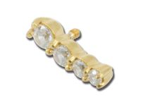 Steel Disc Gold Internal Strass Screw | Itc