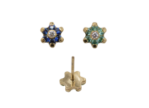 Threadless Titanium PVD Gold 0.5X4 flower motif accessory