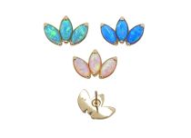 Threadless accessory CoCr Pvd Gold 0.5X8 pattern 3 petals
