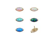 Threadless accessory CoCr Pvd Gold 0.5X5 pattern 1 petal