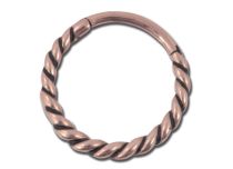 Rose Gold Steel Hinge Ring Twisted Pattern | Itc