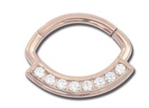 Steel Hinge Ring Pink Rhinestone White | Itc