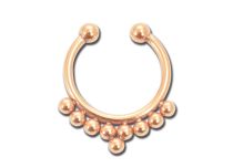 Faux Jewel Septum Steel Pink Gold Ball Horseshoe | Itc