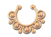 Faux Jewel Septum Steel Pink Gold Horseshoe bead pattern | Itc