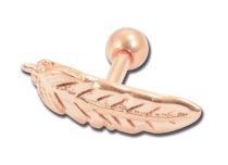 Barbell Acier Doré Rose motif Plume | Itc