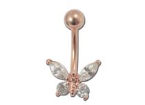 Banana Belly Button Steel Pink Butterfly | Itc