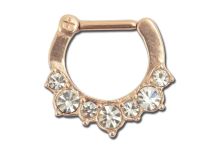 Pink Steel Septum Ring with Strass Hinge | Itc