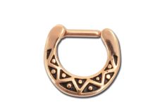 Pink Steel Septum Ring with Pattern Hinge | Itc