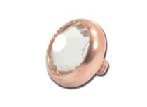 Steel Disc Pink Gold internal screw to White Crystal | Itc