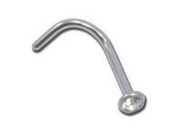 Box of 10 pcs of Stud Nose Titanium Sterile with White Crystal | Itc