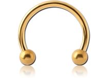Titanium PVD Gold Sterile Horseshoe with Balls 3 mm | Itc