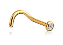 Stud Nose Titanium PVD Gold Sterile with or without White Crystal | Itc