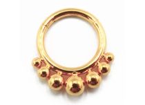 Hinge Ring Titanium PVD Gold Sterile Pattern Tribal Asia Ball | Itc