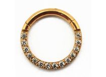 Titanium Hinge Ring PVD Gold Sterile Strass Pattern Lateral | Itc