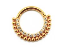 Hinge Ring Titanium PVD Gold Sterile pattern Asia Strass Ball | Itc