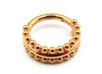 Hinge Ring Titanium PVD Gold Sterile pattern Double Row Ball Bearing | Itc