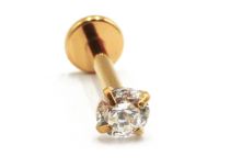 Labret Titanium PVD Gold Internal Sterile Round Scratched pattern | Itc