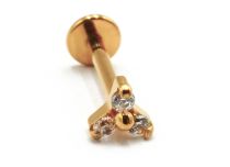Labret Titanium PVD Gold Internal Sterile Strass Trinity | Itc