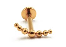 Labret Titanium PVD Gold Internal Thread Sterile Scratched Pattern Ball Bow | Itc