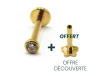 Labret Titanium PVD Gold Internal Sterile Strass Bow pattern | Itc