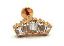 Labret Titanium PVD Gold Internal Sterile Strass Crown Pattern | Itc