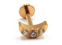 Labret Titanium PVD Gold Internal Sterile Strass Moon motif | Itc