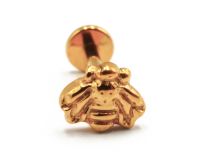 Labret Titane PVD Gold Interne Sterile motif Abeille | Itc