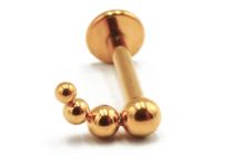 Labret Titanium PVD Gold Internal Sterile pattern 4 Curved Balls | Itc