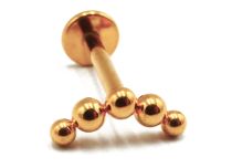 Labret Titanium PVD Gold Internal Sterile pattern 5 Balls Curved | Itc