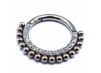Titanium Hinge Ring Asia Bille and Strass Pattern | Itc